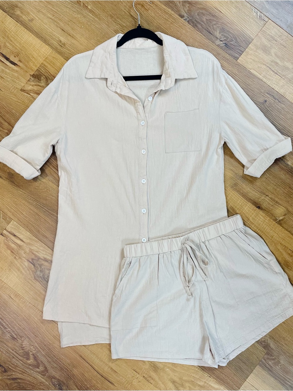 NWOT Cream beige summer coord two piece set size Medium